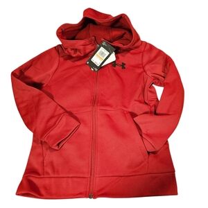 Under Armour Hoodie Full Zip Scuba Hood Red Big Boy's Size S Boy's Size 8 NEW